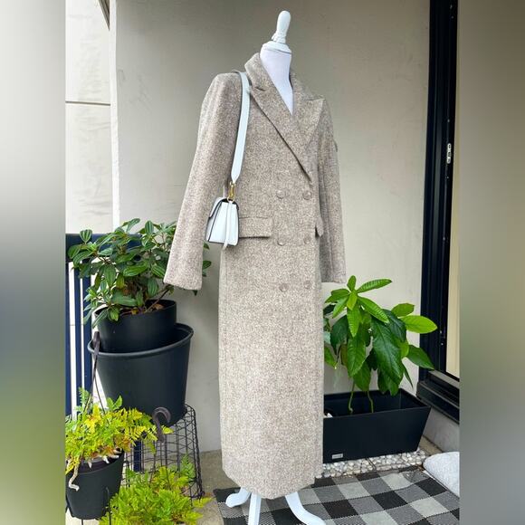 NA-KD WOOL-BLEN DOUBLE BREASTED BLAZER COAT IN HEATHER BEIGE, EU 36, US 6 - Picture 1 of 17